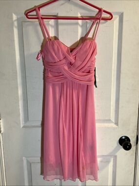 Glam Pink Ruched Chiffon Prom Dress